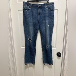 Kut From The Kloth Jeans Reese Fab Ab Ankle Straight Leg High Rise raw hem